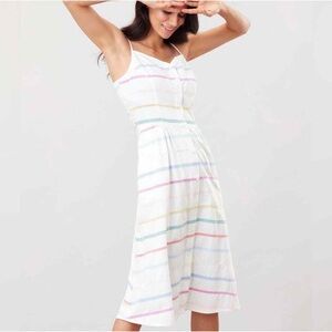 NWT Joules Abby Button Front Multi Stripe Midi Dress Sz 2